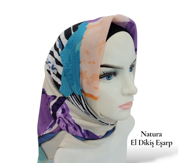 Natura El Dikişi Eşarp – Üçgen Ritim Desen Natura El Dikişi Eşarp – Üçgen Ritim Desen