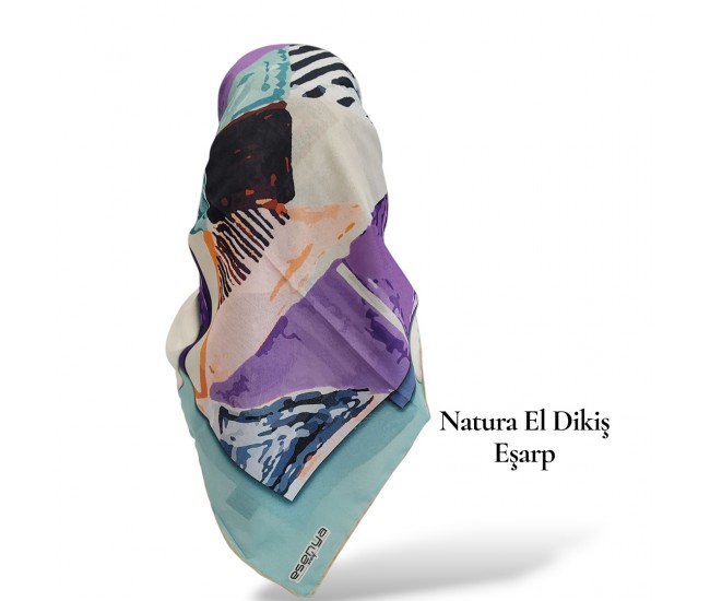 Natura El Dikişi Eşarp – Üçgen Ritim Desen Natura El Dikişi Eşarp – Üçgen Ritim Desen