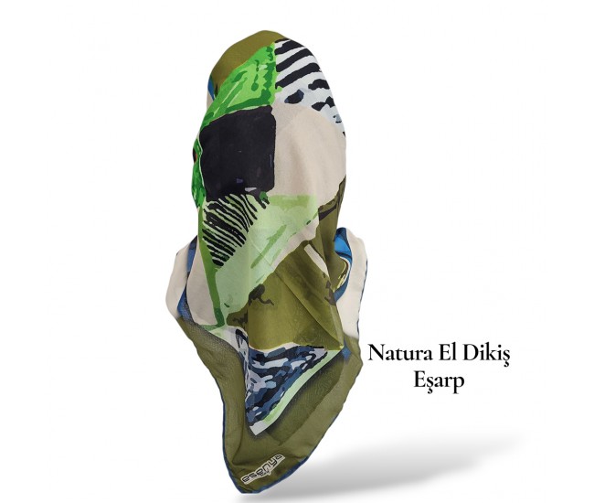 Natura El Dikişi Eşarp – Üçgen Ritim Desen