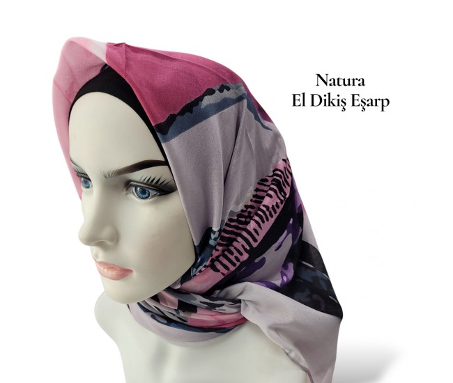 Natura El Dikişi Eşarp – Üçgen Ritim Desen Natura El Dikişi Eşarp – Üçgen Ritim Desen