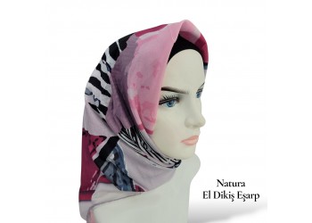 Natura El Dikişi Eşarp – Üçgen Ritim Desen