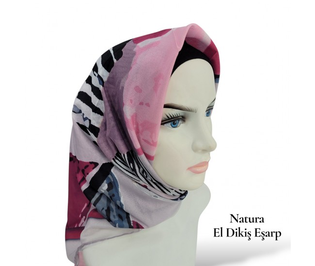 Natura El Dikişi Eşarp – Üçgen Ritim Desen Natura El Dikişi Eşarp – Üçgen Ritim Desen