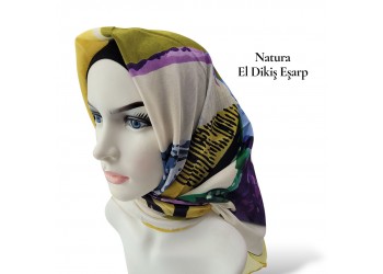 Natura El Dikişi Eşarp – Üçgen Ritim Desen