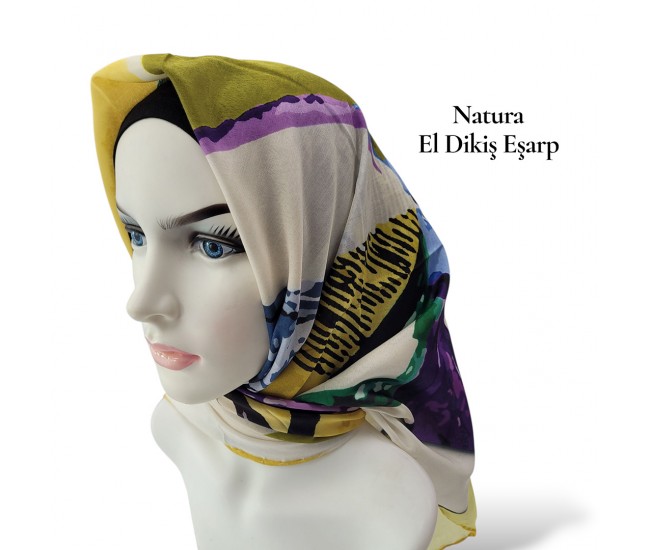 Natura El Dikişi Eşarp – Üçgen Ritim Desen Natura El Dikişi Eşarp – Üçgen Ritim Desen
