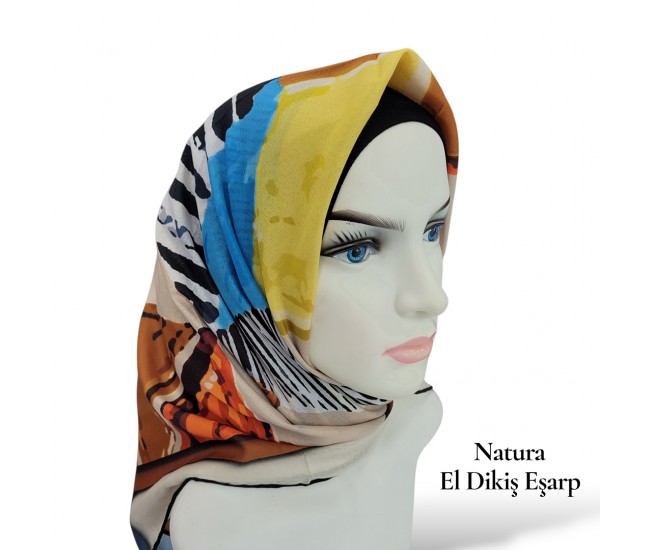 Natura El Dikişi Eşarp – Üçgen Ritim Desen Natura El Dikişi Eşarp – Üçgen Ritim Desen