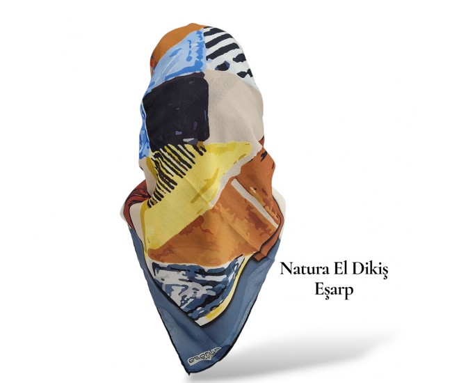 Natura El Dikişi Eşarp – Üçgen Ritim Desen Natura El Dikişi Eşarp – Üçgen Ritim Desen
