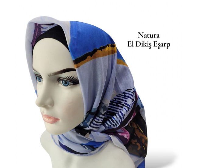 Natura El Dikişi Eşarp – Üçgen Ritim Desen Natura El Dikişi Eşarp – Üçgen Ritim Desen