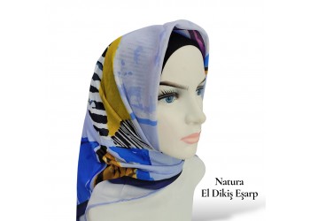 Natura El Dikişi Eşarp – Üçgen Ritim Desen