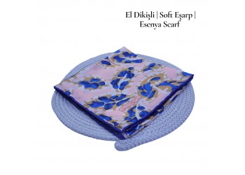 Natura Cotton Eşarp – Otantik Yaprak Desen (El Dikişi)