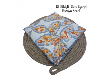 Natura Cotton Eşarp – Otantik Yaprak Desen (El Dikişi)