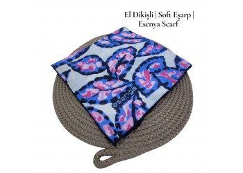Natura Cotton Eşarp – Otantik Yaprak Desen (El Dikişi)