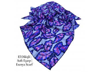 Natura Cotton Eşarp – Otantik Yaprak Desen (El Dikişi)