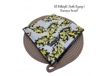 Natura Cotton Eşarp – Otantik Yaprak Desen (El Dikişi)
