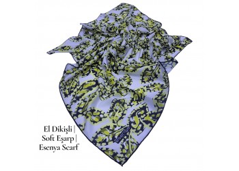 Natura Cotton Eşarp – Otantik Yaprak Desen (El Dikişi)