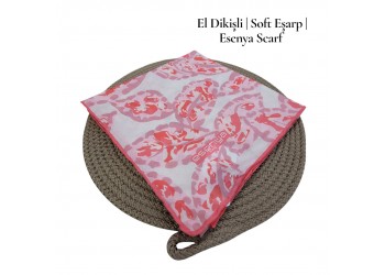 Natura Cotton Eşarp – Otantik Yaprak Desen (El Dikişi)