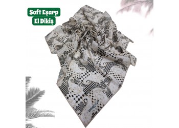 Natura Cotton Eşarp – Anadolu Esintisi Desen (El Dikişi)
