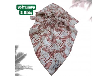 Natura Cotton Eşarp – Anadolu Esintisi Desen (El Dikişi)