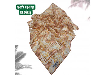 Natura Cotton Eşarp – Anadolu Esintisi Desen (El Dikişi)