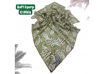 Natura Cotton Eşarp – Anadolu Esintisi Desen (El Dikişi)