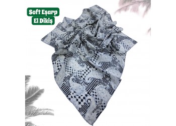 Natura Cotton Eşarp – Anadolu Esintisi Desen (El Dikişi)