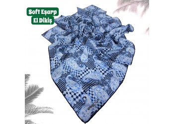 Natura Cotton Eşarp – Anadolu Esintisi Desen (El Dikişi)