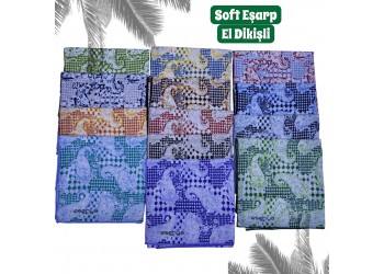 Natura Cotton Eşarp – Anadolu Esintisi Desen (El Dikişi)