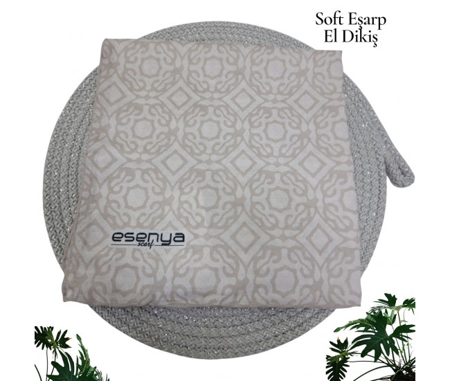 Natura Cotton Eşarp – Sonsuz Desen (El Dikişi)