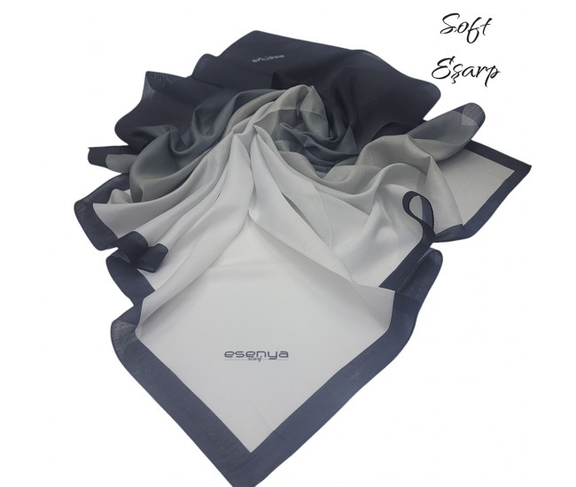 SOFT EŞARP DEGRADE KREM-SİYAH SOFT EŞARP DEGRADE KREM-SİYAH