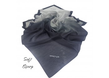 SOFT EŞARP DEGRADE KREM-SİYAH