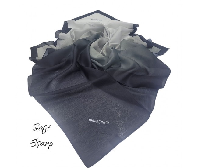 SOFT EŞARP DEGRADE KREM-SİYAH SOFT EŞARP DEGRADE KREM-SİYAH