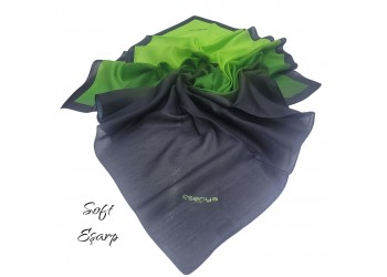 SOFT EŞARP DEGRADE SİYAH-YEŞİL