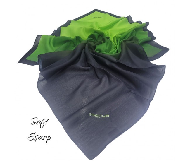 SOFT EŞARP DEGRADE SİYAH-YEŞİL SOFT EŞARP DEGRADE SİYAH-YEŞİL