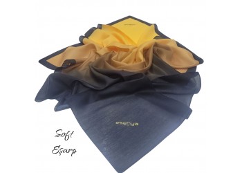 SOFT EŞARP DEGRADE SİYAH-SARI