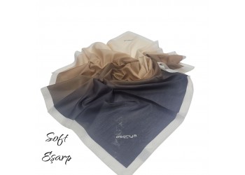SOFT EŞARP DEGRADE KAHVE-BEJ