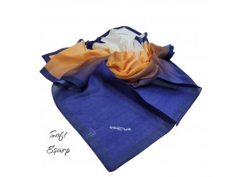 SOFT EŞARP DEGRADE LACIVERT-ORANGE