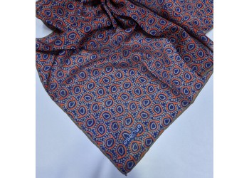 Soft Eşarp Damla Desen Lacivert Orange