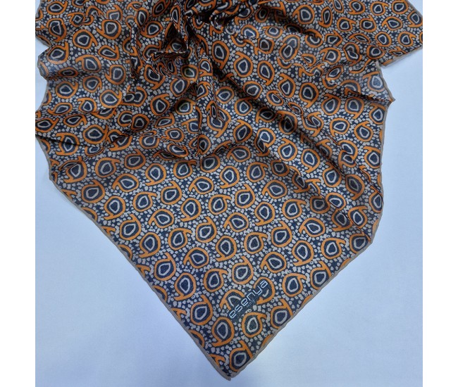 Soft Eşarp Damla Desen Siyah Orange Soft Eşarp Damla Desen Siyah Orange