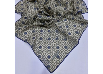 Soft Eşarp Etnik Desen Haki