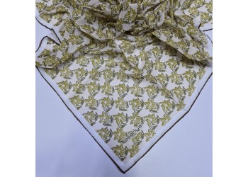 Soft Eşarp Sümbül Desen Krem