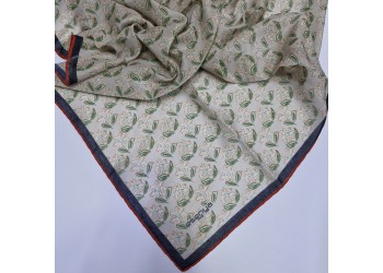 Soft Eşarp Sümbül Desen Küf Yeşili